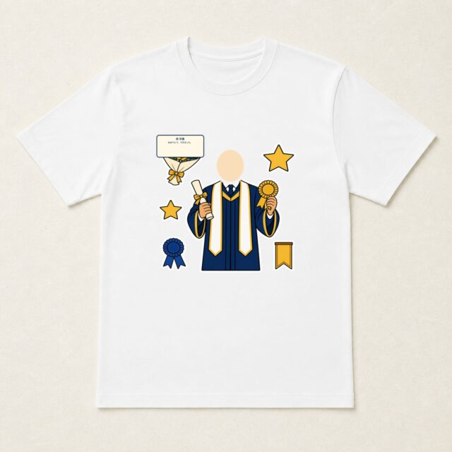顔写真でつくる卒園祝いTシャツ「おめでとう、できました。」