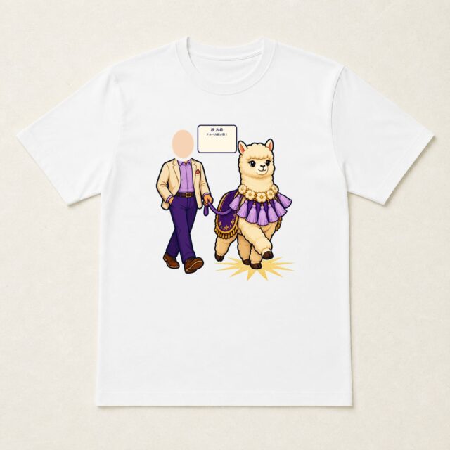 顔写真でつくる古希Tシャツ「古希アルパカ、祝い隊！」