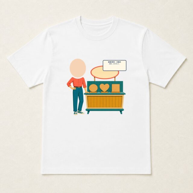 顔写真でつくる結婚5周年・木婚式Tシャツ「木目に、ありがとう。」
