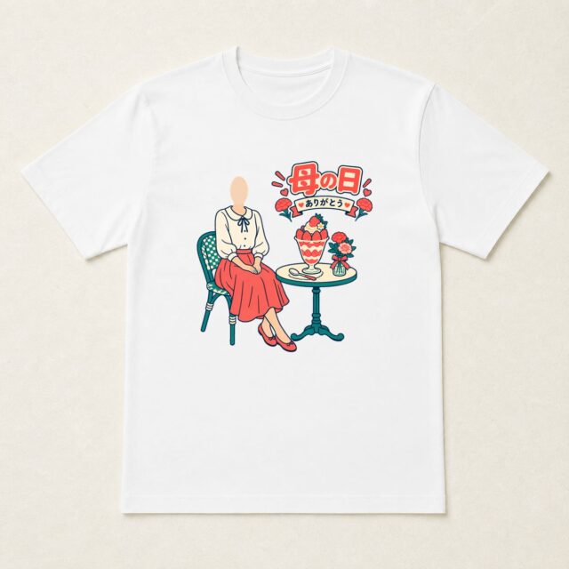 顔写真でつくる母の日Tシャツ「ごほうびの時間」