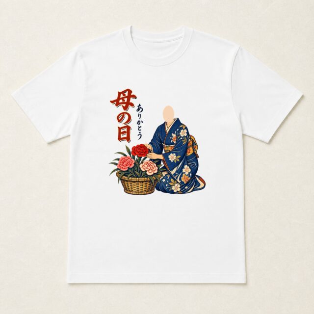 顔写真でつくる母の日Tシャツ「感謝をひと籠に」