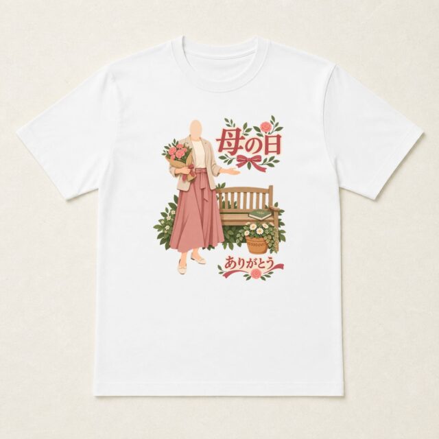 顔写真でつくる母の日Tシャツ「ひと休みを、贈ります」