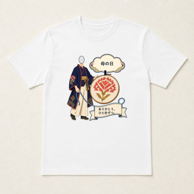 顔写真でつくる母の日Tシャツ「ありがとう、ひと針ずつ。」