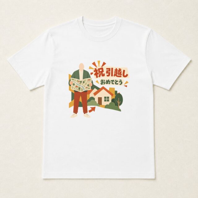 顔写真でつくる引越し祝いTシャツ「知らない道も、楽しもう」