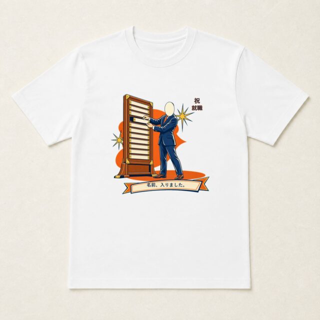顔写真でつくる就職祝いTシャツ「名前、入りました。」