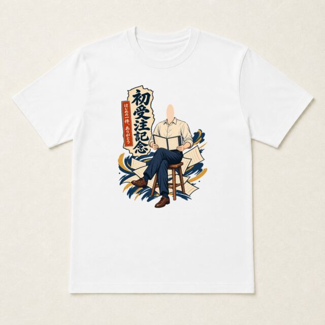顔写真でつくる初受注記念Tシャツ「一件から、物語がはじまる」