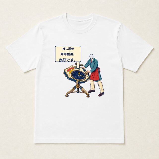 顔写真でつくる推しの周年祝いTシャツ「周年観測、良好です。」