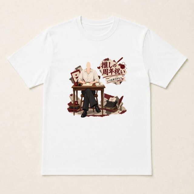 顔写真でつくる推しの周年祝いTシャツ「ありがとうを一通」