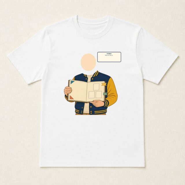 顔写真でつくる結婚1周年・紙婚式Tシャツ「一冊、めくりました。」
