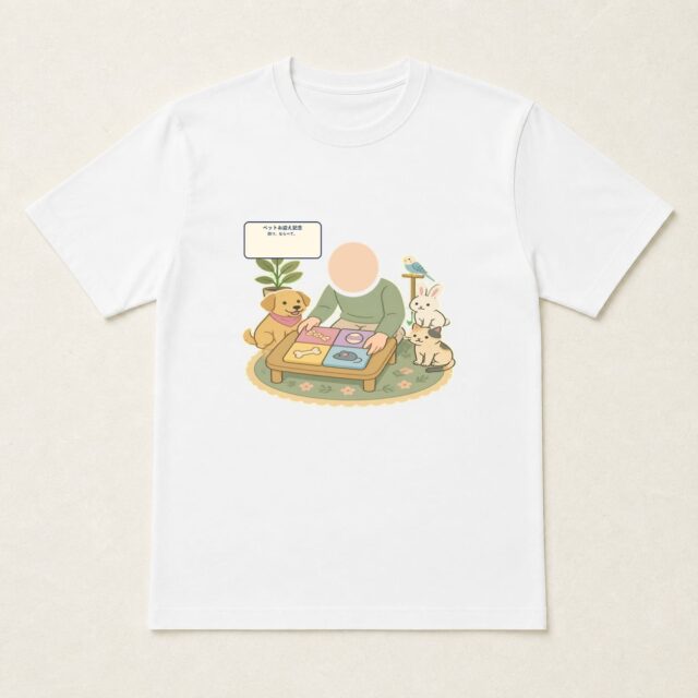 顔写真でつくるペットお迎え記念Tシャツ「四つ、ならべて。」