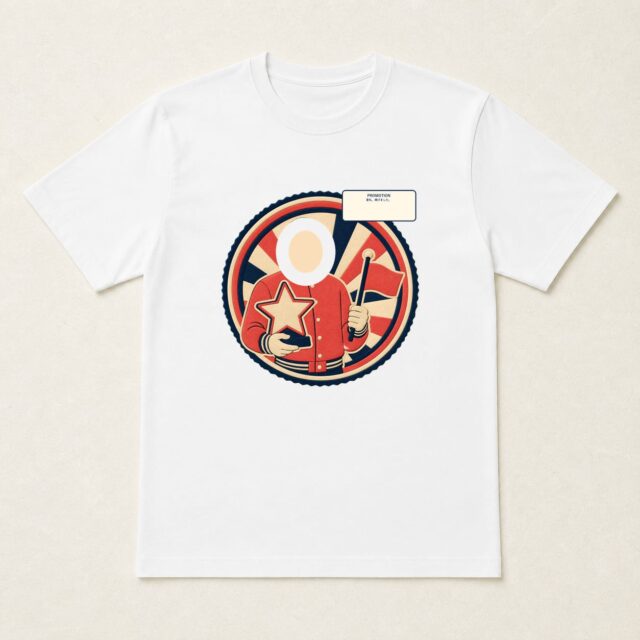 顔写真でつくる昇進祝いTシャツ「星札、掲げました。」