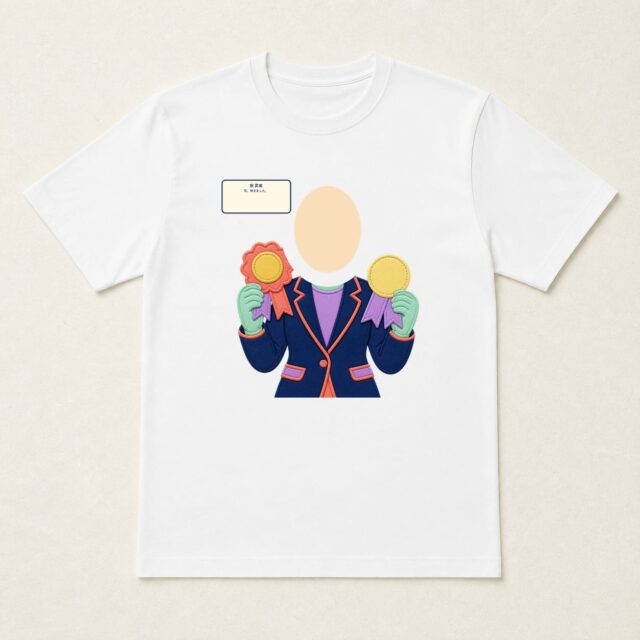 顔写真でつくる昇進祝いTシャツ「花、咲きました。」