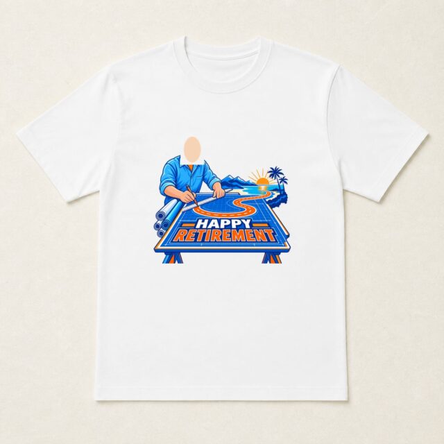 顔写真でつくる定年退職Tシャツ「第二の人生設計図」