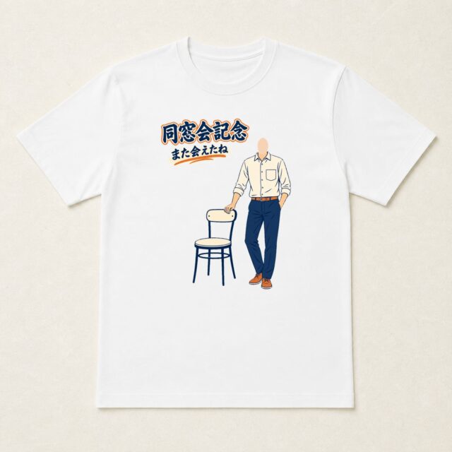 顔写真でつくる同窓会記念Tシャツ「また隣で話そう」