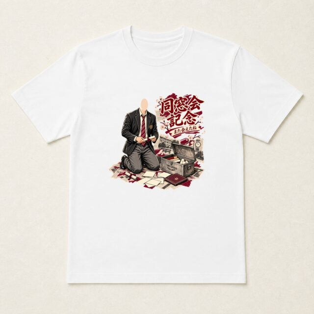 顔写真でつくる同窓会記念Tシャツ「思い出を開こう」