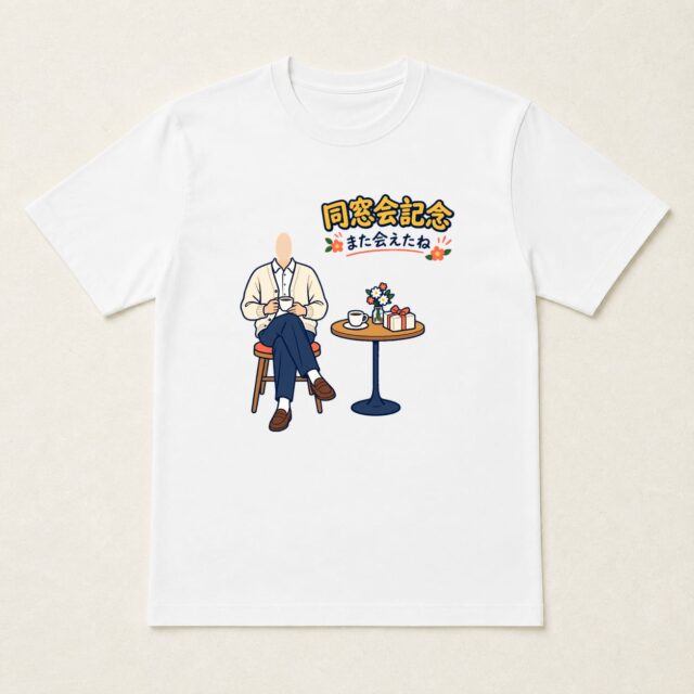 顔写真でつくる同窓会記念Tシャツ「再会の一杯」
