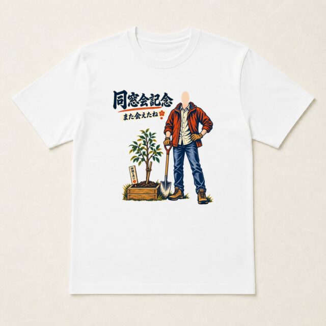 顔写真でつくる同窓会記念Tシャツ「育った年月」