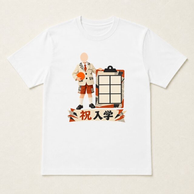 顔写真でつくる入学祝いTシャツ「はじまりの時間割」