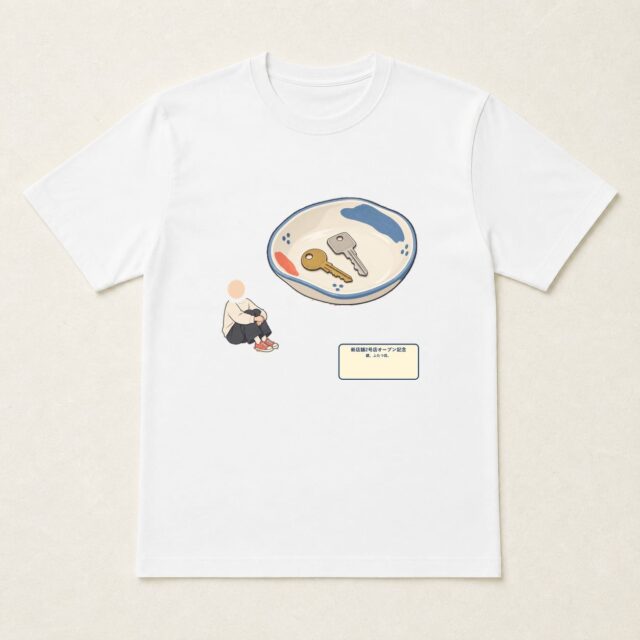 顔写真でつくる新店舗2号店オープン記念Tシャツ「鍵、ふたつ目。」