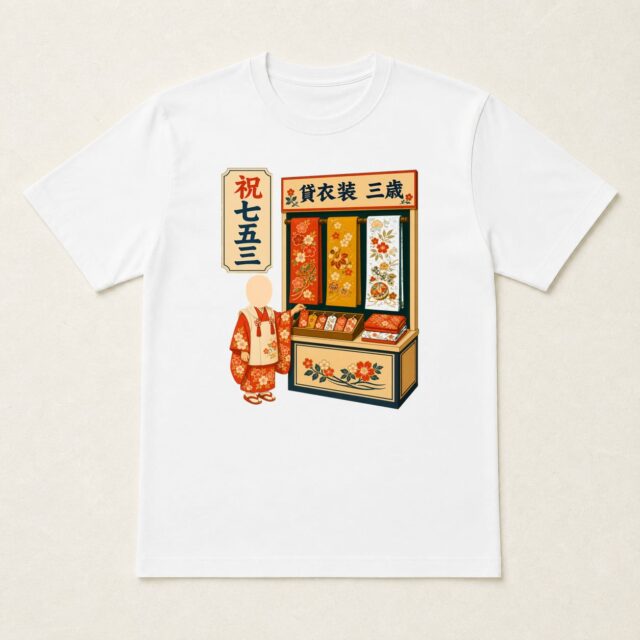 顔写真でつくる七五三Tシャツ「貸衣装 三歳」