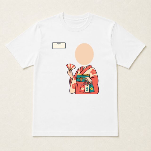 顔写真でつくる七五三Tシャツ「三つの札、そろいました。」