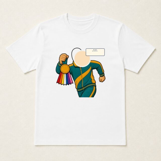 顔写真でつくる七五三Tシャツ「七色、走りました。」