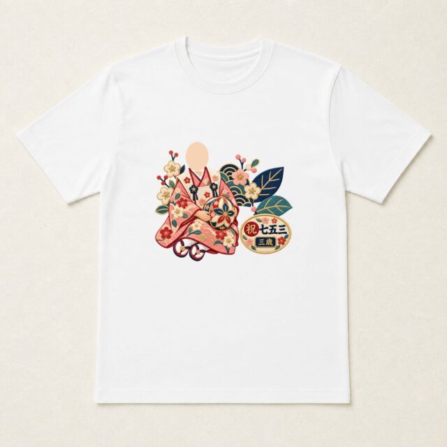 顔写真でつくる七五三Tシャツ「三歳のまりあそび」