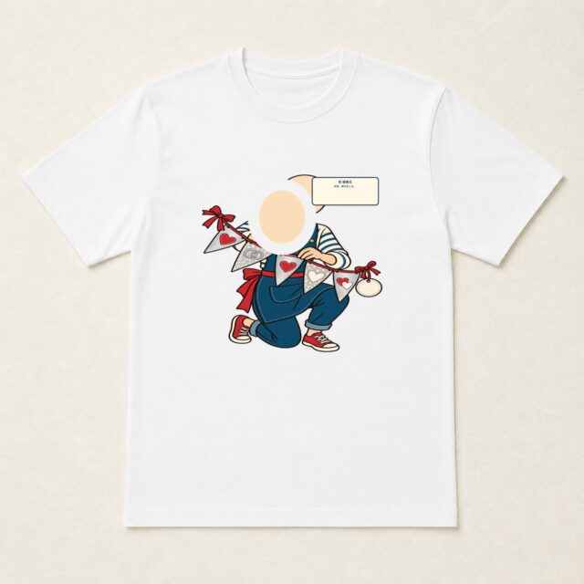 顔写真でつくる結婚25周年・銀婚式Tシャツ「五枚、結びました。」