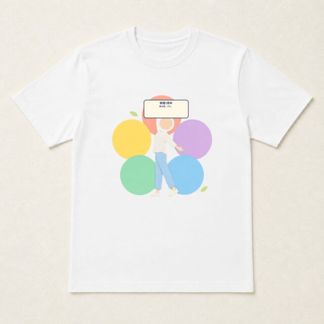 顔写真でつくる禁煙1周年達成記念Tシャツ「息の色、5つ。」
