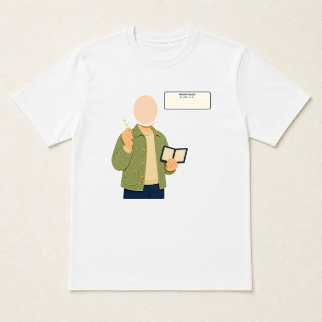 顔写真でつくる禁煙1周年達成記念Tシャツ「新しい風を、ひと針。」