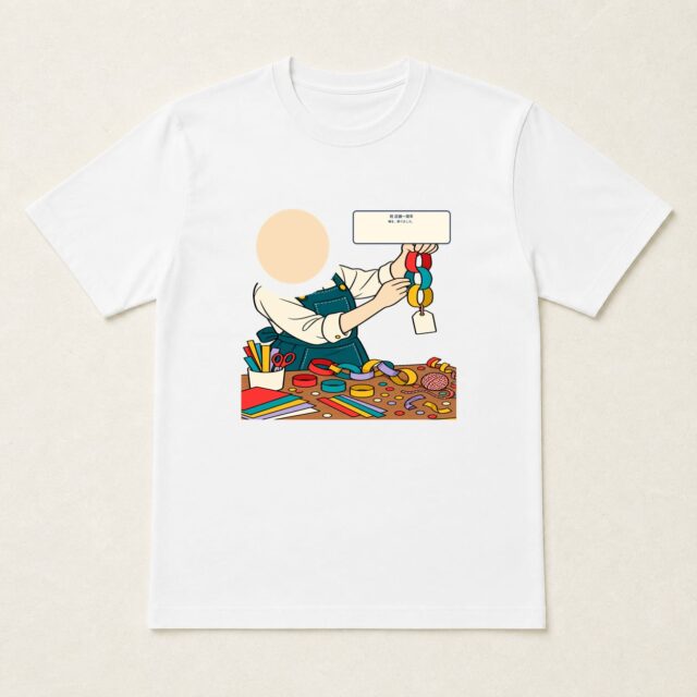 顔写真でつくる店舗1周年Tシャツ「輪を、飾りました。」