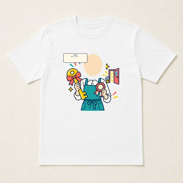 顔写真でつくる開店祝いTシャツ「開店、はじめました。」