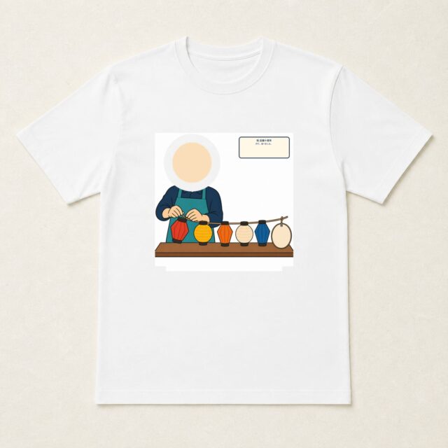 顔写真でつくる店舗10周年Tシャツ「灯り、並べました。」