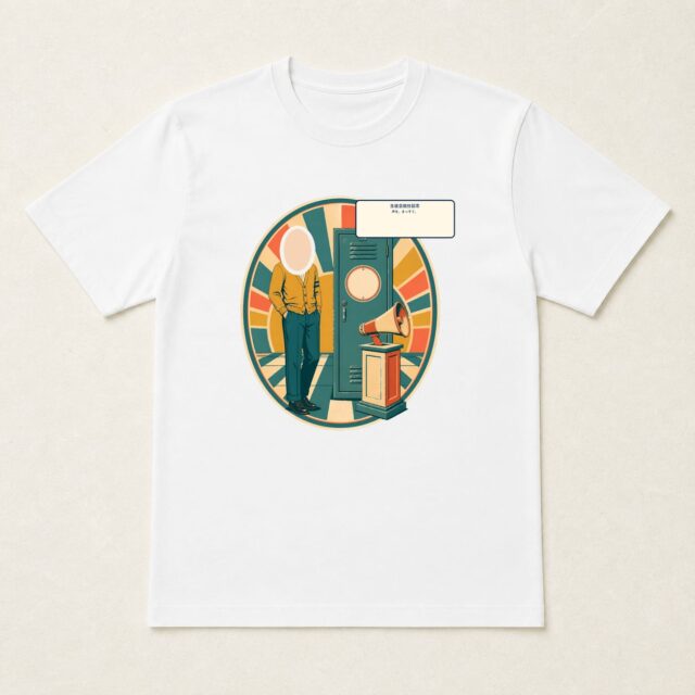 顔写真でつくる生徒会就任記念Tシャツ「声を、まっすぐ。」