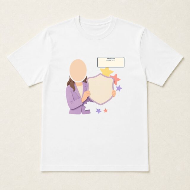 顔写真でつくる生徒会就任記念Tシャツ「新しい役目、ふわり。」