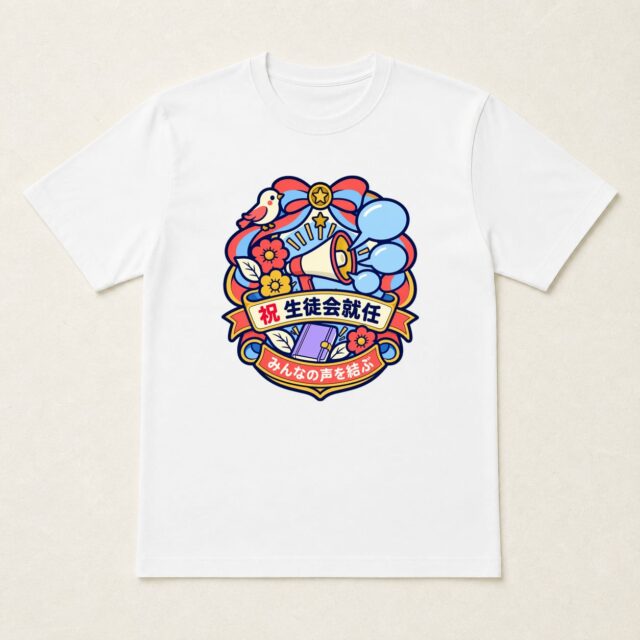生徒会就任記念Tシャツ「声結びリボンの新役員章」