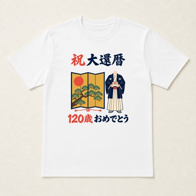 顔写真でつくる大還暦Tシャツ「百二十年の、風格を」
