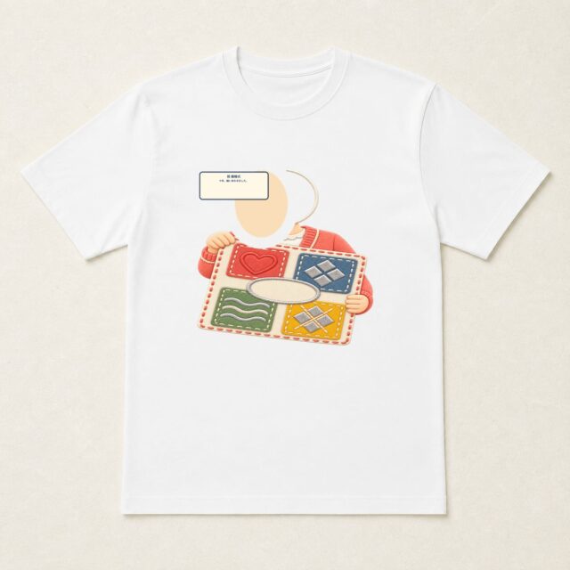 顔写真でつくる結婚10周年・錫婚式Tシャツ「十年、縫い合わせました。」