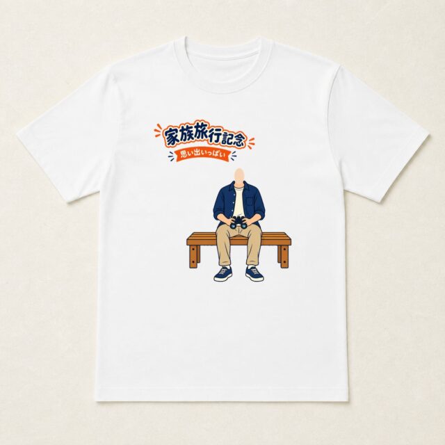 顔写真でつくる家族旅行記念Tシャツ「遠くまで来たね」