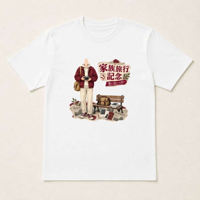 顔写真でつくる家族旅行記念Tシャツ「この景色を一枚」