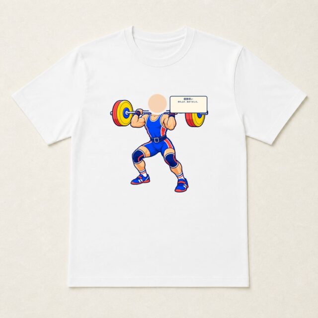 顔写真でつくる優勝祝いTシャツ「持ち上げ、決まりました。」