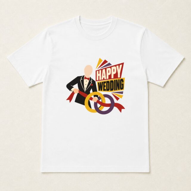 顔写真でつくる結婚祝いTシャツ「ふたつの輪を結ぶ」