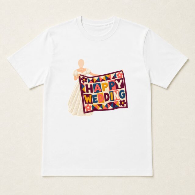 顔写真でつくる結婚祝いTシャツ「祝福のキルト」